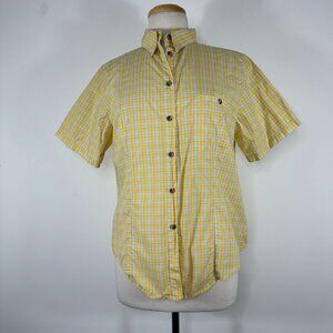 Filson Yellow Colville Short Sleeve Shirt Button Front Women's Sz XL